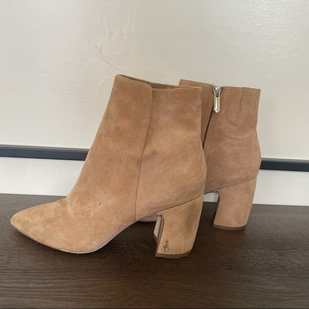 Nude Suede Booties